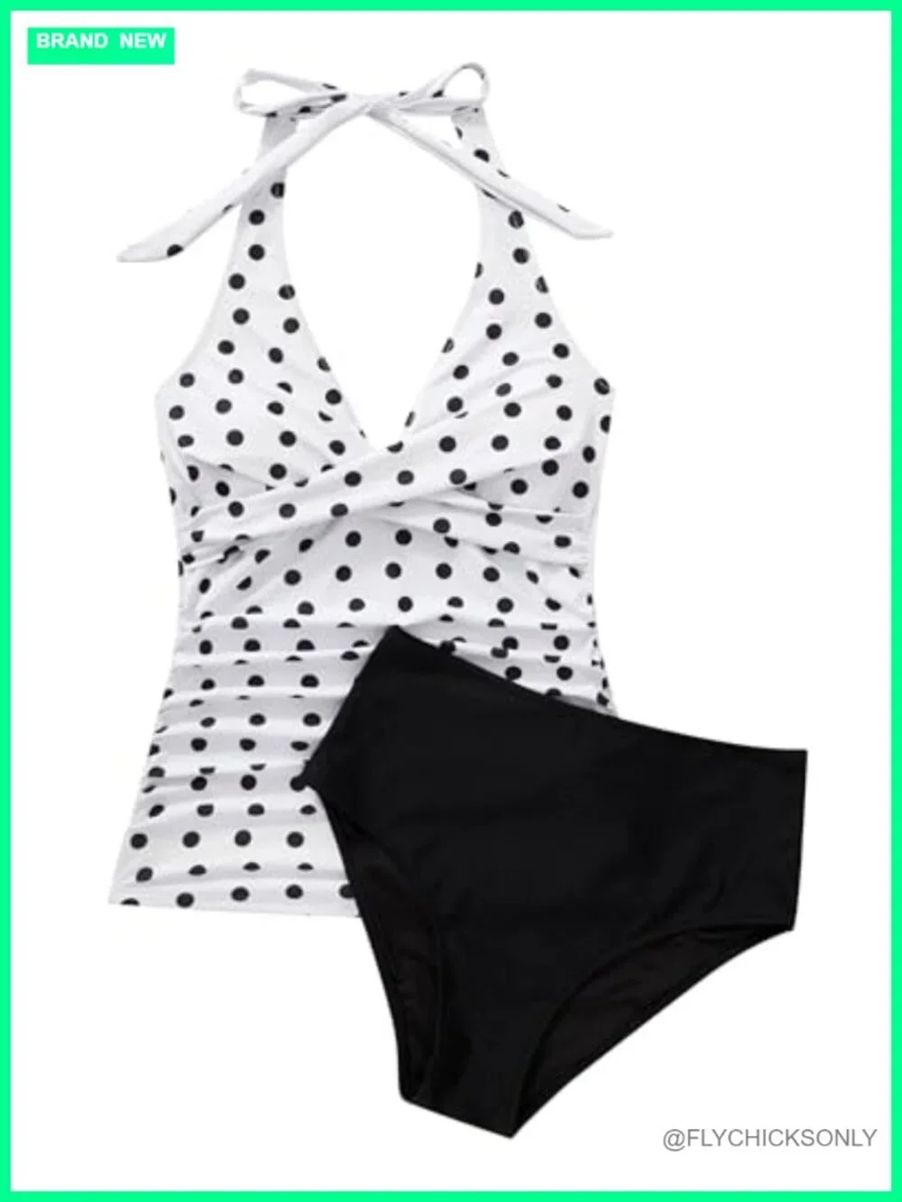 Slimming Tummy Control Halter Tankini 2 Piece Bathing Suit